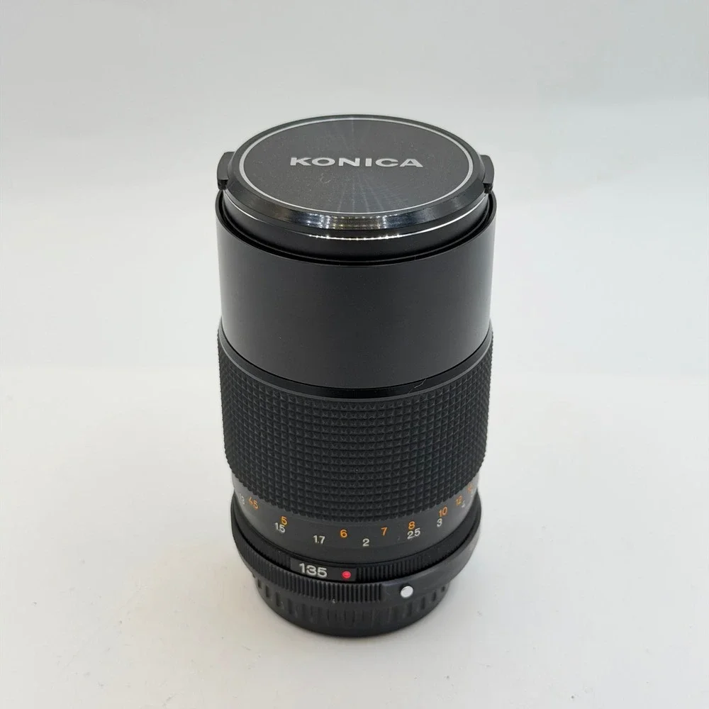 Konica Hexanon AR 135mm f3.2 Prime Lens with Case and Cap Made in Japan